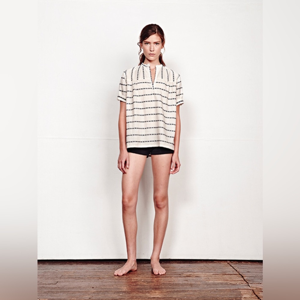 Ace & Jig Striped Cream and Black Top